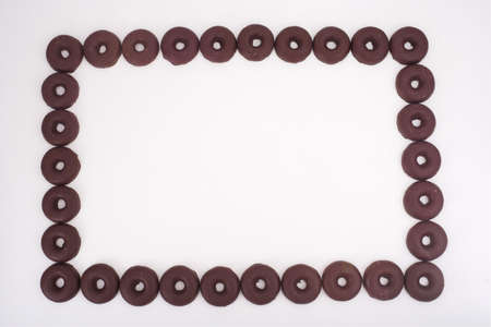 Little chocolate donuts frameの写真素材