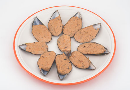 mussels with bechamelの写真素材