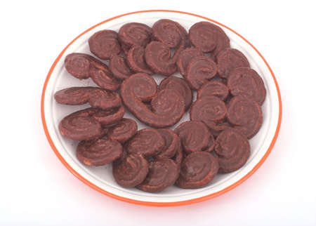 chocolate puff pastry cakesの写真素材