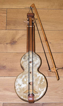rabel , medieval music instrument , played in present folklore of Cantabria, Spainの写真素材