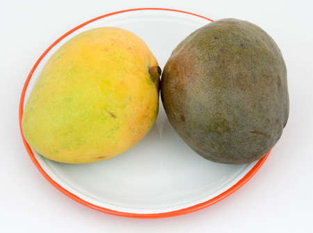 a fresh couple of mangoの写真素材