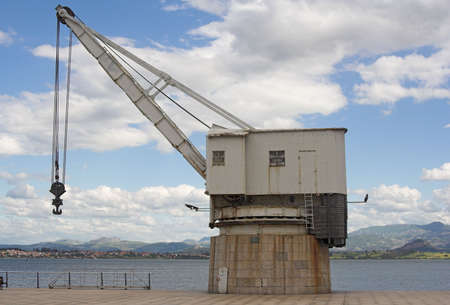 old stone crane, Santander , Cantabria, Spainの写真素材