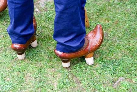 traditional wooden shoes of Cantabria , Spain