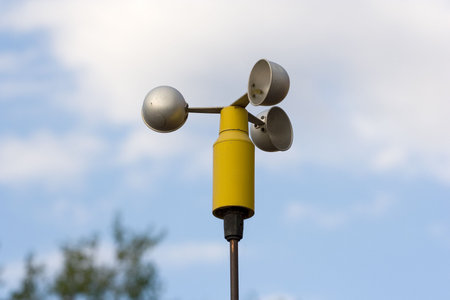 anemometer, a meteorological instrument used to measure the wind speed