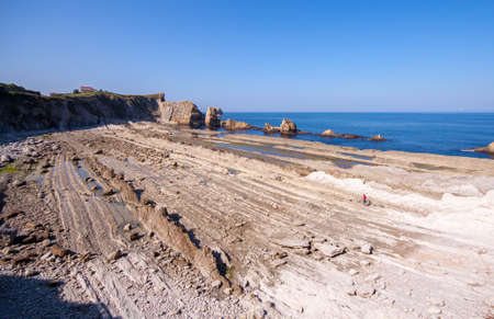 Rocky coastline in Cantabria, Spainの写真素材