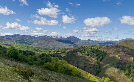 Mountain landscape with clouds