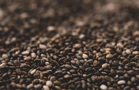 Chia seeds Macro photography, seective focus