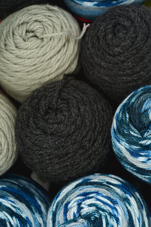 close up of different color worsted Yarn