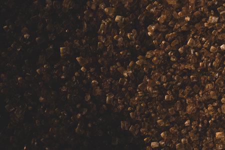 macro close up of brown sugar, selective focus
