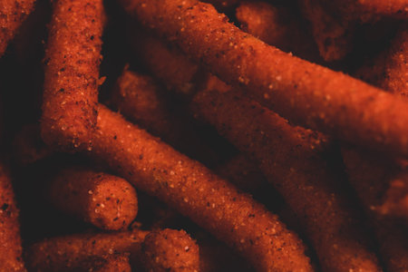 macro close up "churritos" mexican snacks, selective focusの写真素材