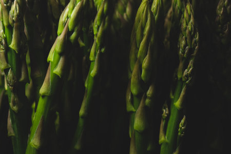 macro close up of asparagus, studio lighting selective focus