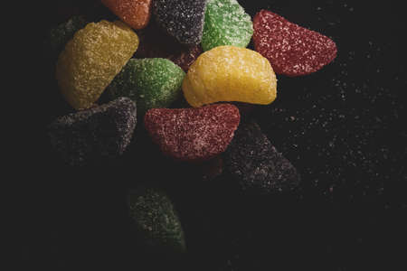 Macro close up of sweet / sugar jelly gumies candy, selective focusの写真素材