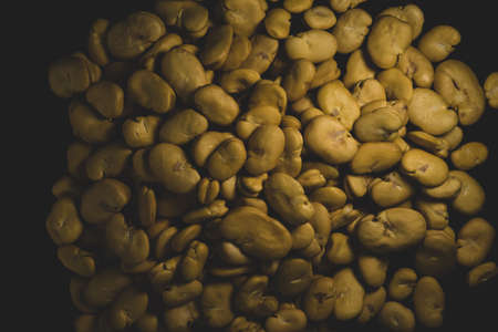 Raw Yellow Broad bean macro close up, selective focusの写真素材