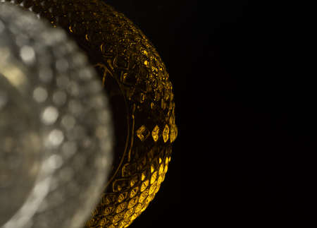 Bottle with Olive oil macro close up, selective focusの写真素材