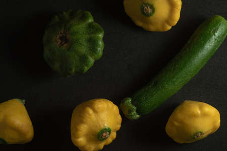 Mixed Organic pumpkins macro close up, selective focusの写真素材