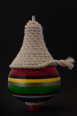 Trompo, Traditional Mexican handcraft colorful wooden toy