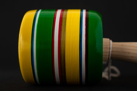 Balero Traditional Mexican handcraft toy, Cup and ballの写真素材