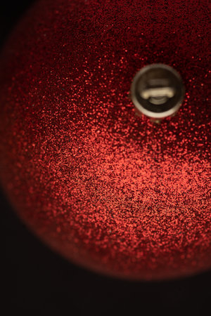 Macro portrait of Christmas ornaments baubles spheres, black bacground