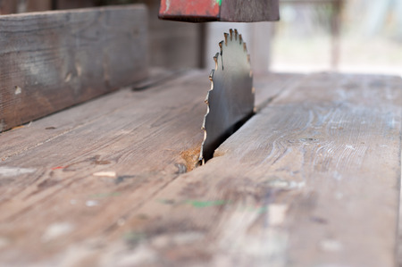 Old machine table saw,circular saw for wood work.の写真素材