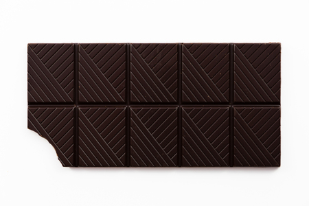 Chocolate bar on a white backgroundの写真素材