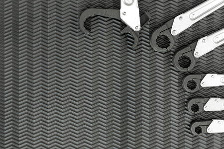 Car repair tools, wrench tool set on a blured background