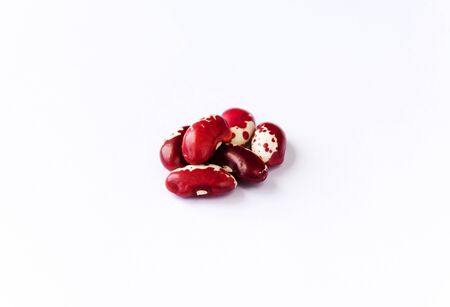 Beans close-up on a white background, insulators. Healthy food, bean. Protein proteinの写真素材