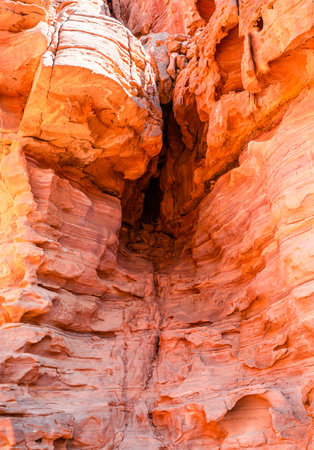Colored Salam canyon in the Sinai Peninsula, beautiful curved limestone stones.