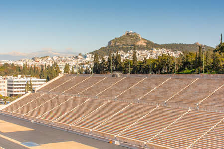 Greece ancient Panathinaikos stadium in Athens, antique architecture, cityscapeの写真素材