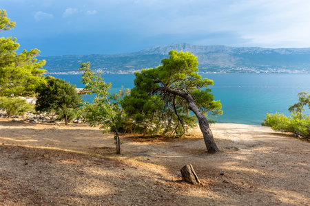 Split, Adriatic coast in Croatia, dramatic sky, seascape