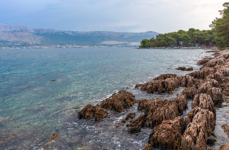 Split, Adriatic coast in Croatia, dramatic sky, seascape
