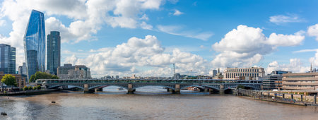 Panorama of London on the River Thames, beautiful cityscapeの写真素材
