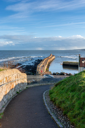Beautiful embankment of the city of St. Andrews on the shoreの写真素材