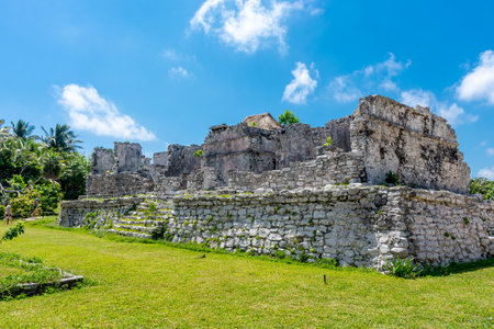 Mexico ancient Mayan city on the Caribbean coast in Tulum.の写真素材
