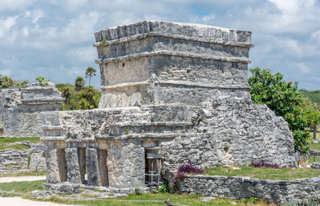 Mexico ancient Mayan city on the Caribbean coast in Tulum.の写真素材