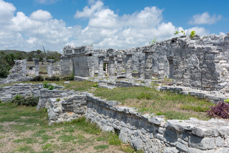 Mexico ancient Mayan city on the Caribbean coast in Tulum.の写真素材
