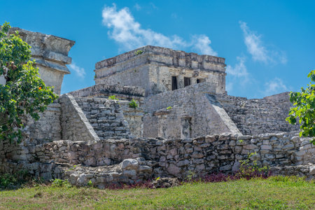 Mexico ancient Mayan city on the Caribbean coast in Tulum.の写真素材