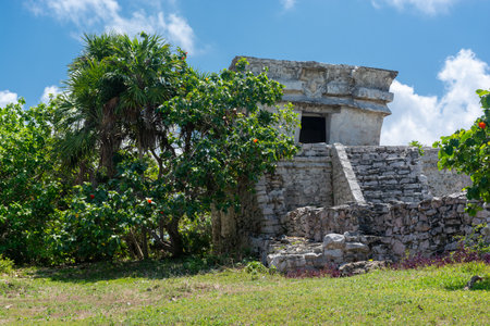 Mexico ancient Mayan city on the Caribbean coast in Tulum.の写真素材