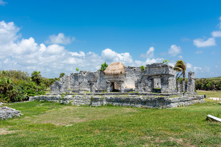 Mexico ancient Mayan city on the Caribbean coast in Tulum.の写真素材