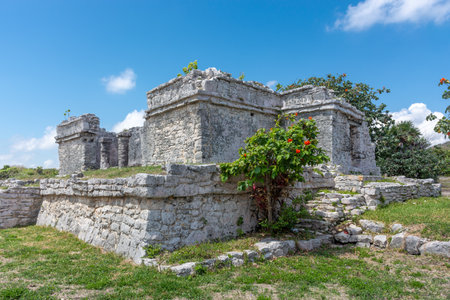 Mexico ancient Mayan city on the Caribbean coast in Tulum.の写真素材