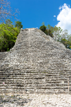 Ruins of the ancient Mayan city of Coba on the Yucatan Peninsula in Mexico.の写真素材