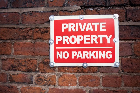 Sign private property no parking.の写真素材