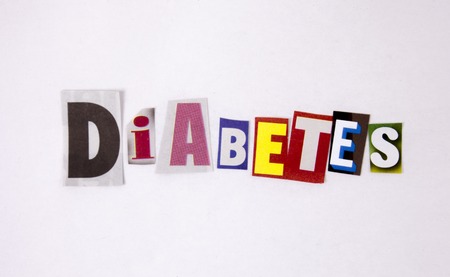 Diabetes magazine difftrent letters for concept healthの写真素材