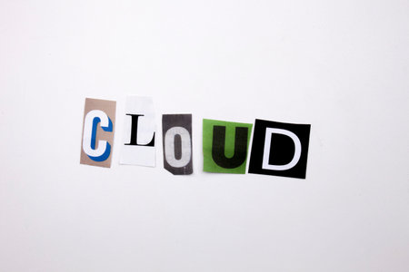 A word writing text showing concept of CLOUD made of different magazine newspaper letter for...
