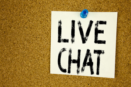 Conceptual hand writing text caption inspiration showing Live Chat .の写真素材