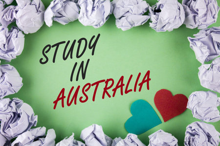 Text sign showing Study In Australia. Conceptual photo Graduate from oversea universities great...