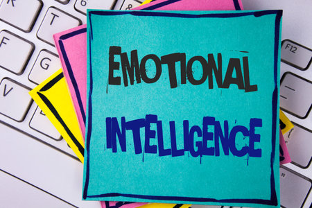 Handwriting text writing Emotional Intelligence. Concept meaning Capacity to control and be aware of...
