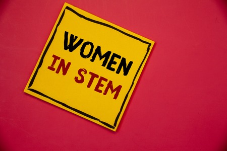 Handwriting textss writing Women In Stem. Concept meaning Science Technology Engineering Mathematics Scientist Researchの写真素材