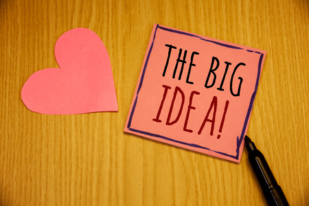 Writing note showing  The Big Idea Motivational Call. Business photo showcasing Have a Successful Idea Smart Thinkingの写真素材