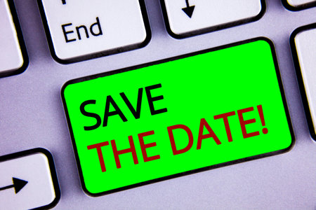 Writing note showing  Save The Date Motivational Call. Business photo showcasing Remember not to schedule anything that timeの写真素材