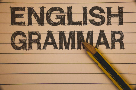 Writing note showing  English Grammar. Business photo showcasing Language Knowledge School Education...